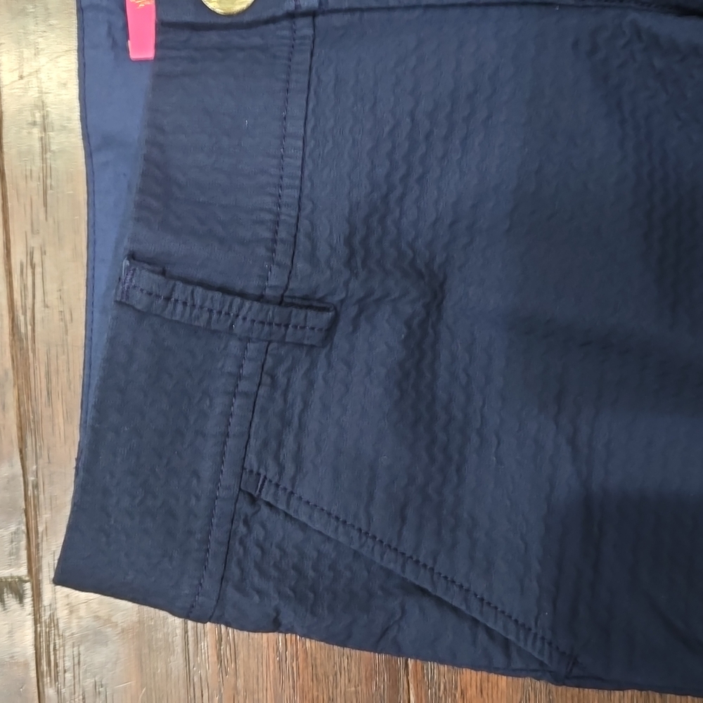 LILY PULITZER 5" CALLAHAN JACQUARD SHORT SHORTS TRUE NAVY BLUE SIZE 2 - Picture 11 of 12